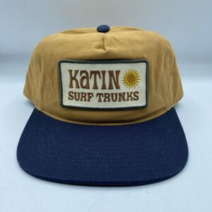 Katin Surf Trunks Hat Snapback Adjustable Brown Blue Cap Surf Outdoor Logo NWOT